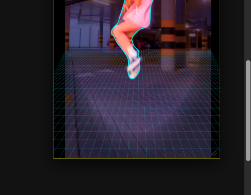 Perspective floor with grid and impact rings