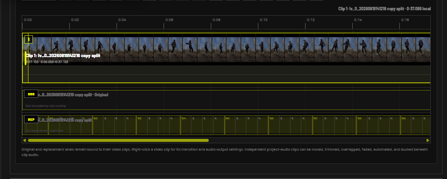 Replacement track waveform and beat/bar grid